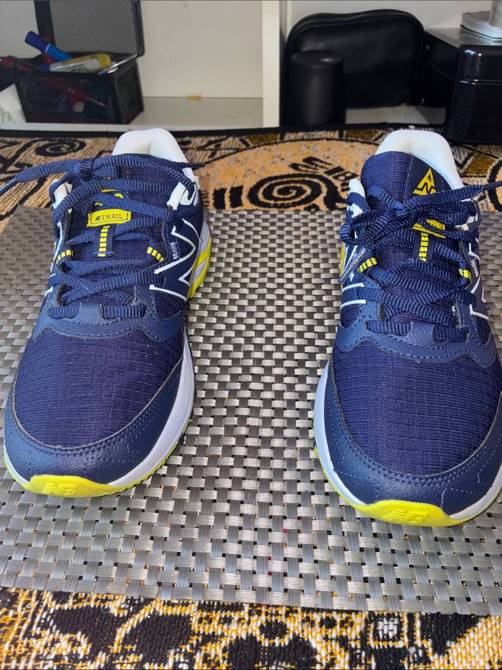 New Balance Navy and Yellow Women's Trail Sneakers - Picture 3 of 6